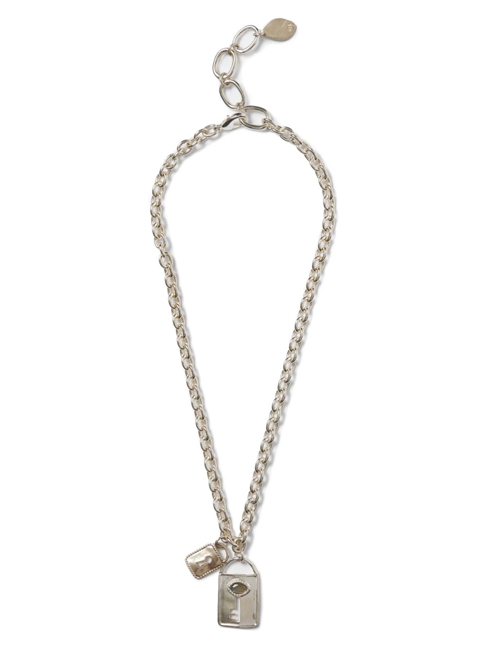 Chan Luu Silver-Tone Link Necklace with Eye and Tag Charms - Picture 2 of 10